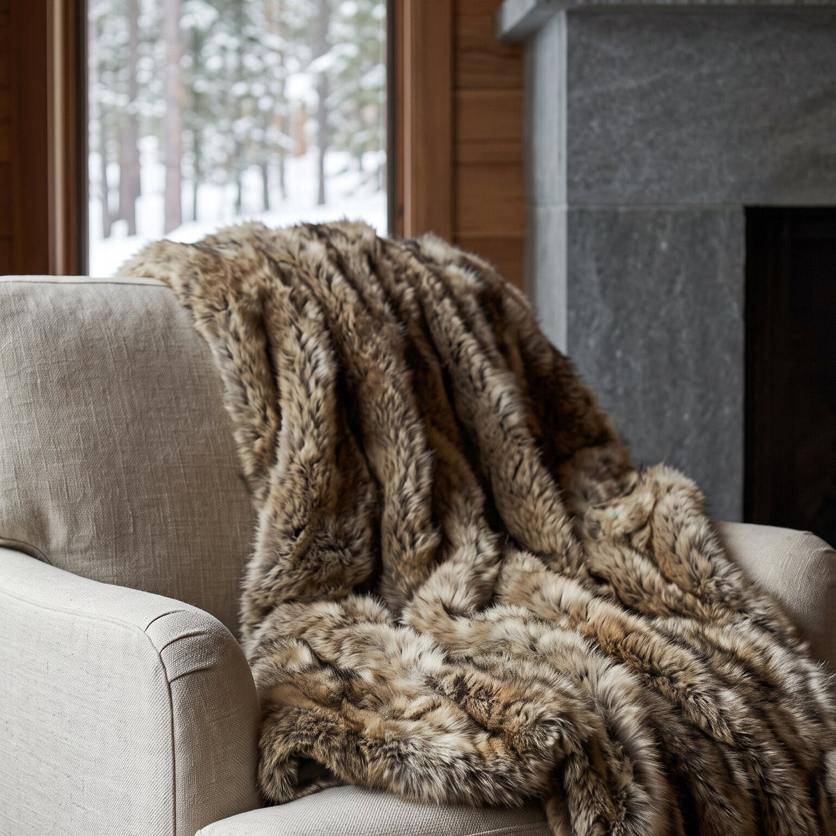Northern Classics Coyote Fur Throw