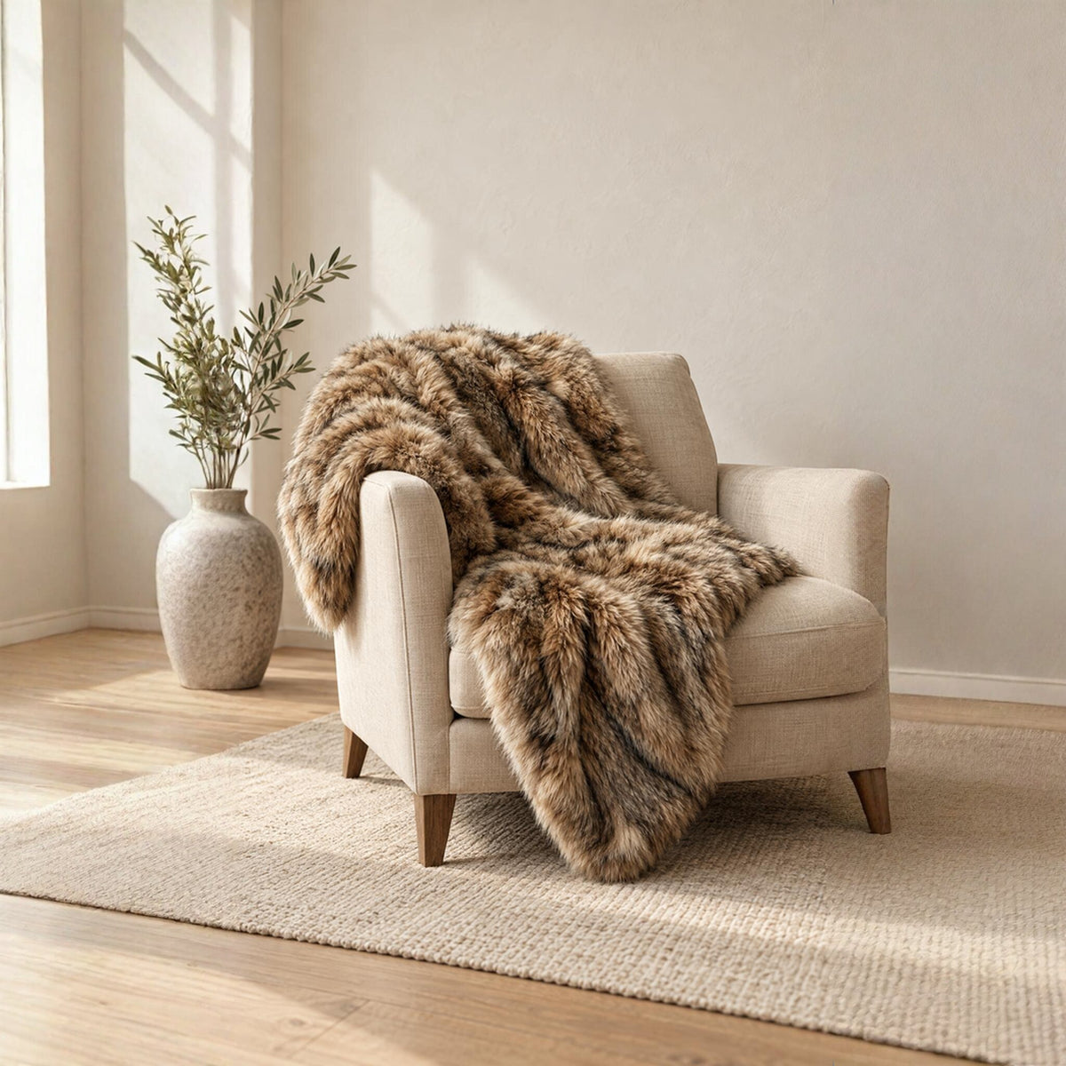 Northern Classics Coyote Fur Throw