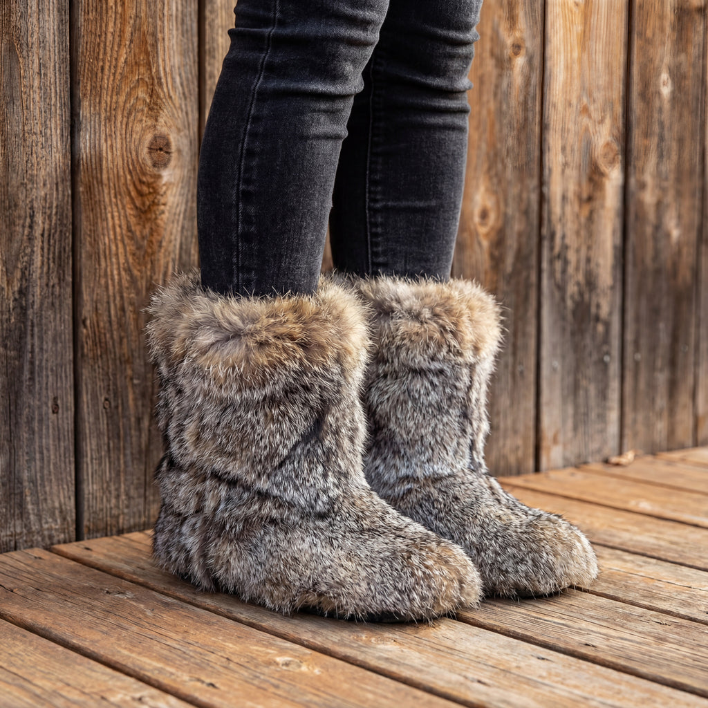 Northern Classics Grey Fox Fur Booties