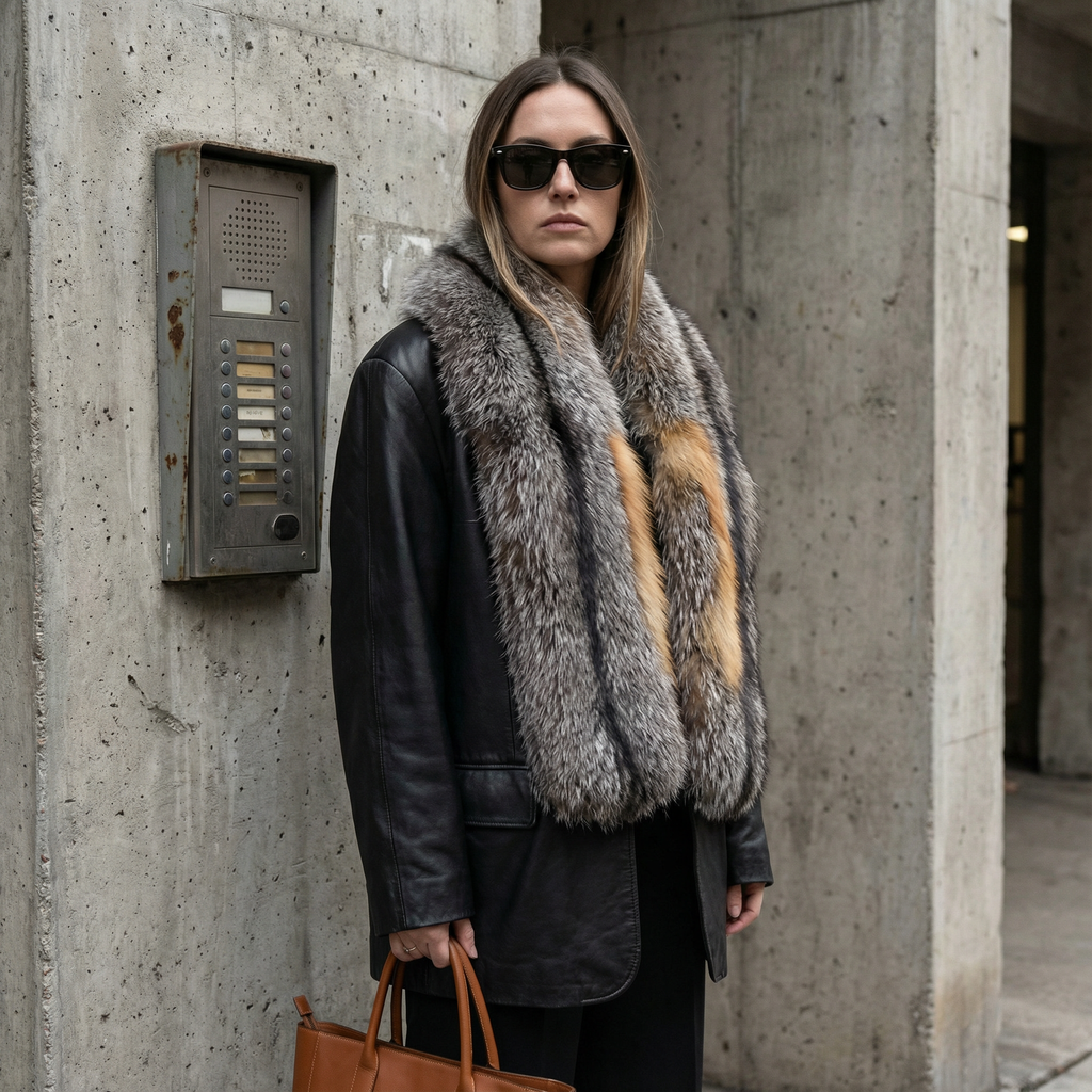 Northern Classics Grey Fox Fur Scarf
