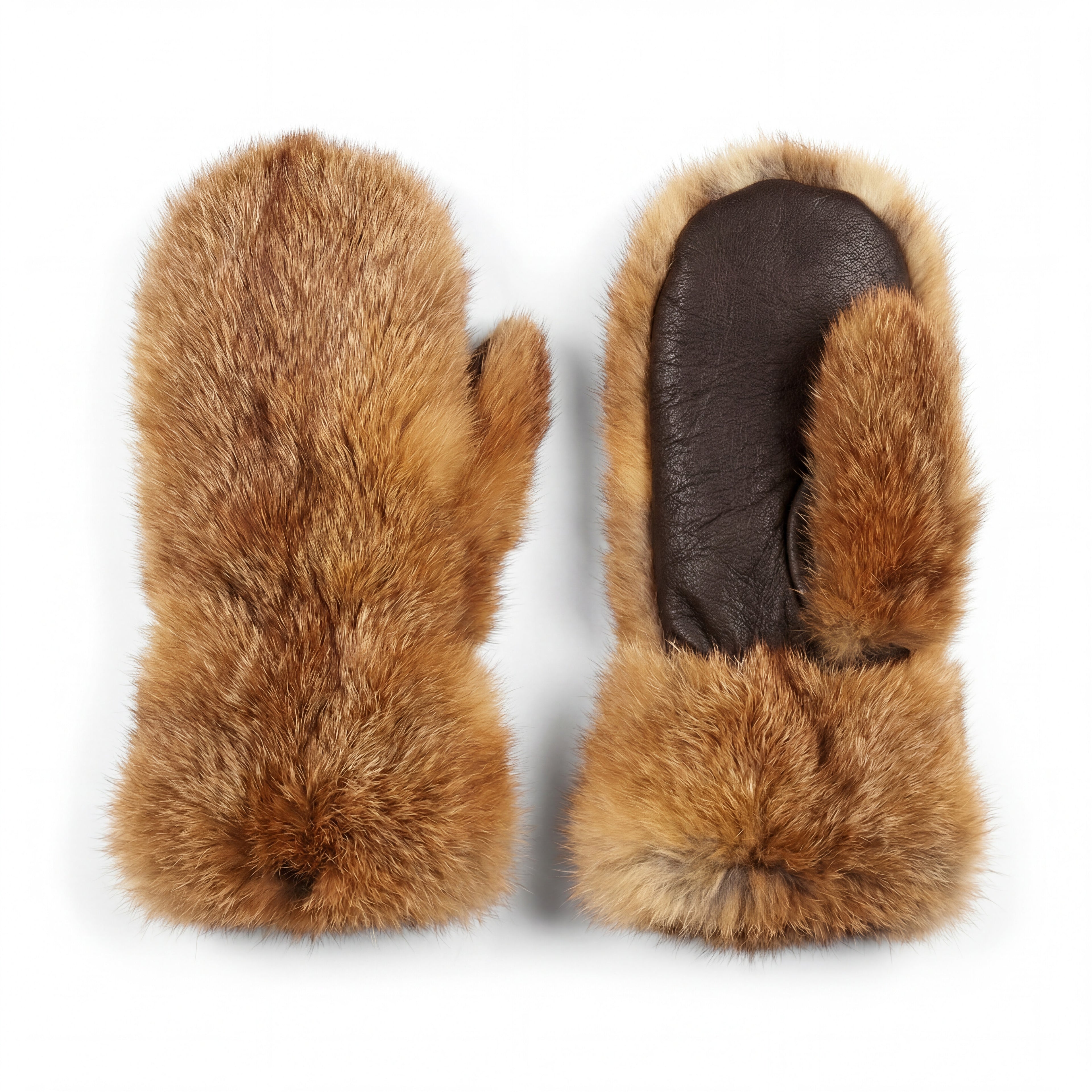 Northern Classics Men's Red Fox Fur Mittens