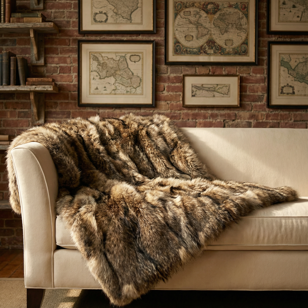 Northern Classics Coyote Fur Throw