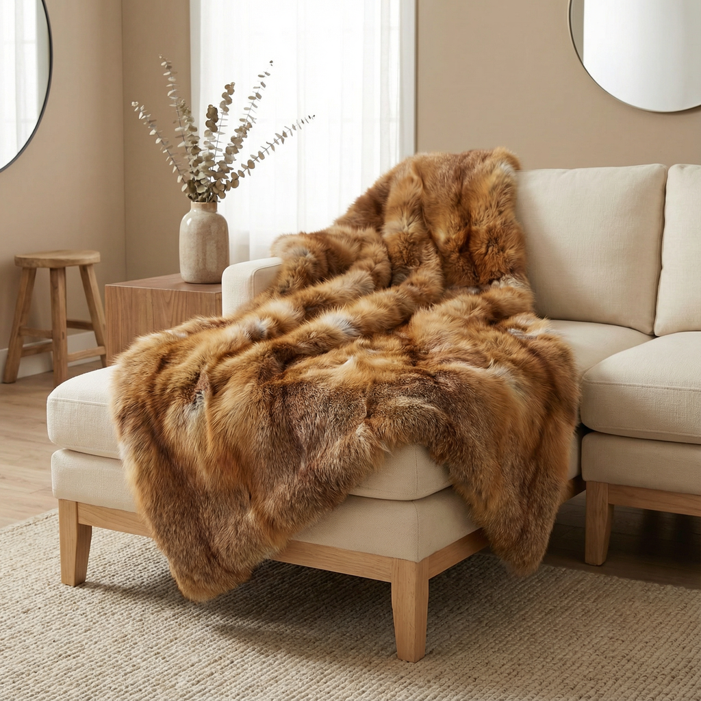 Northern Classics Red Fox Fur Throw