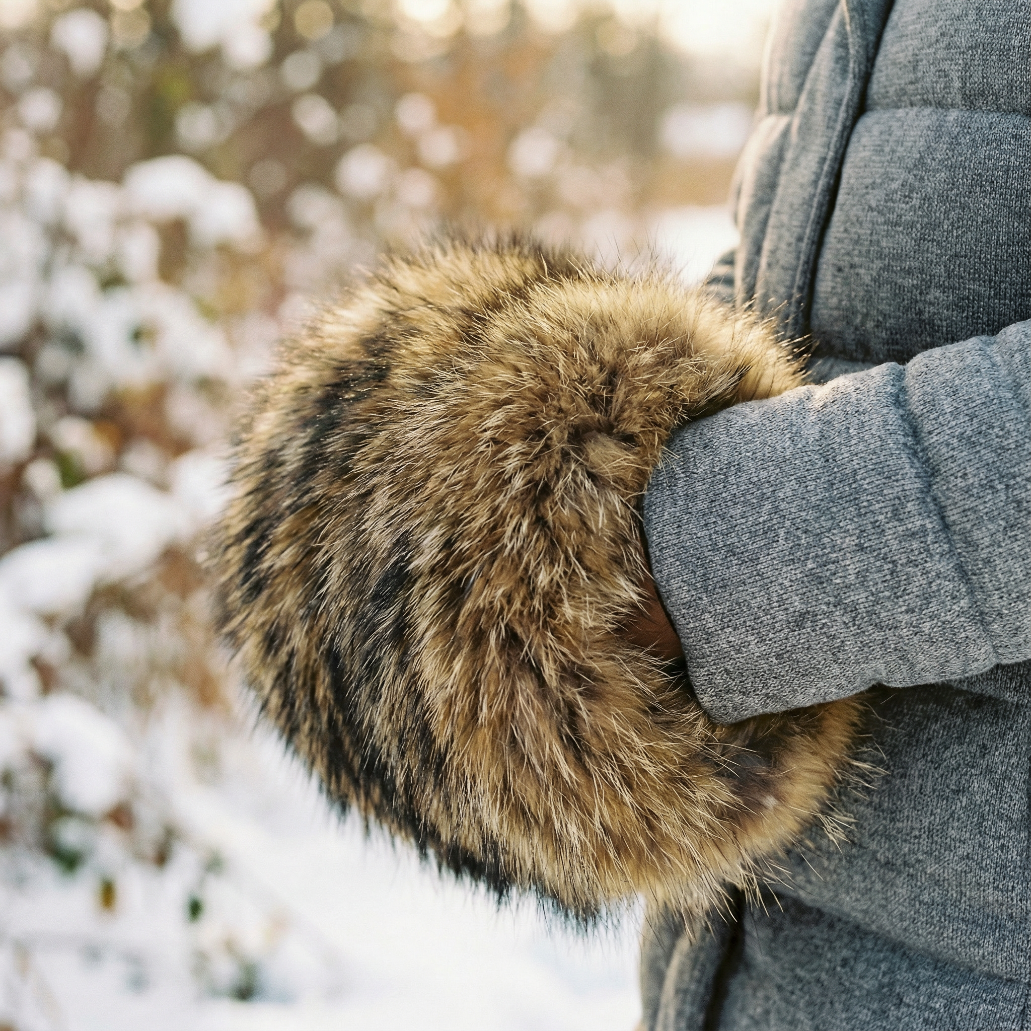 Northern Classics Coyote Fur Hand Muffs