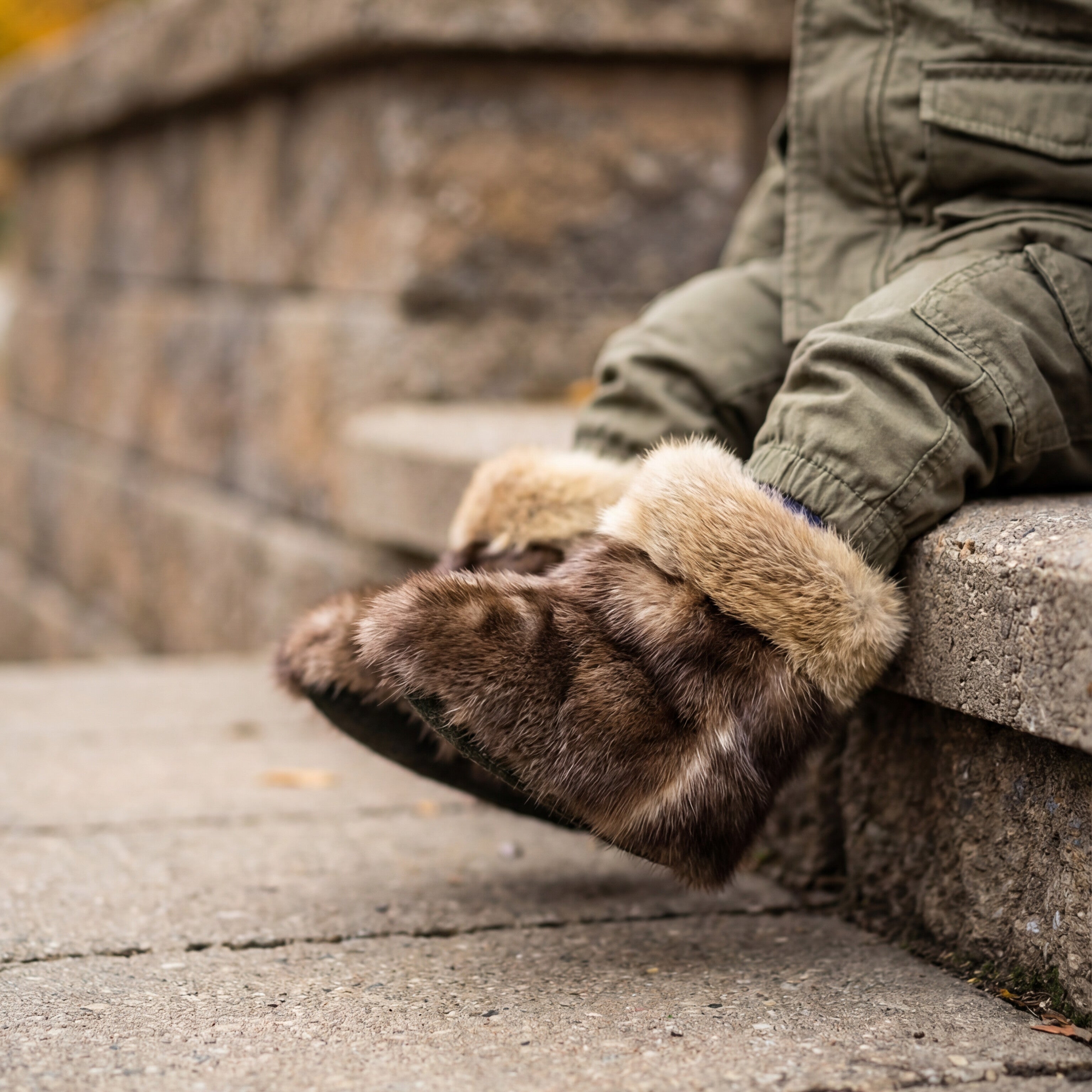 Northern Classics Otter Fur Baby Booties