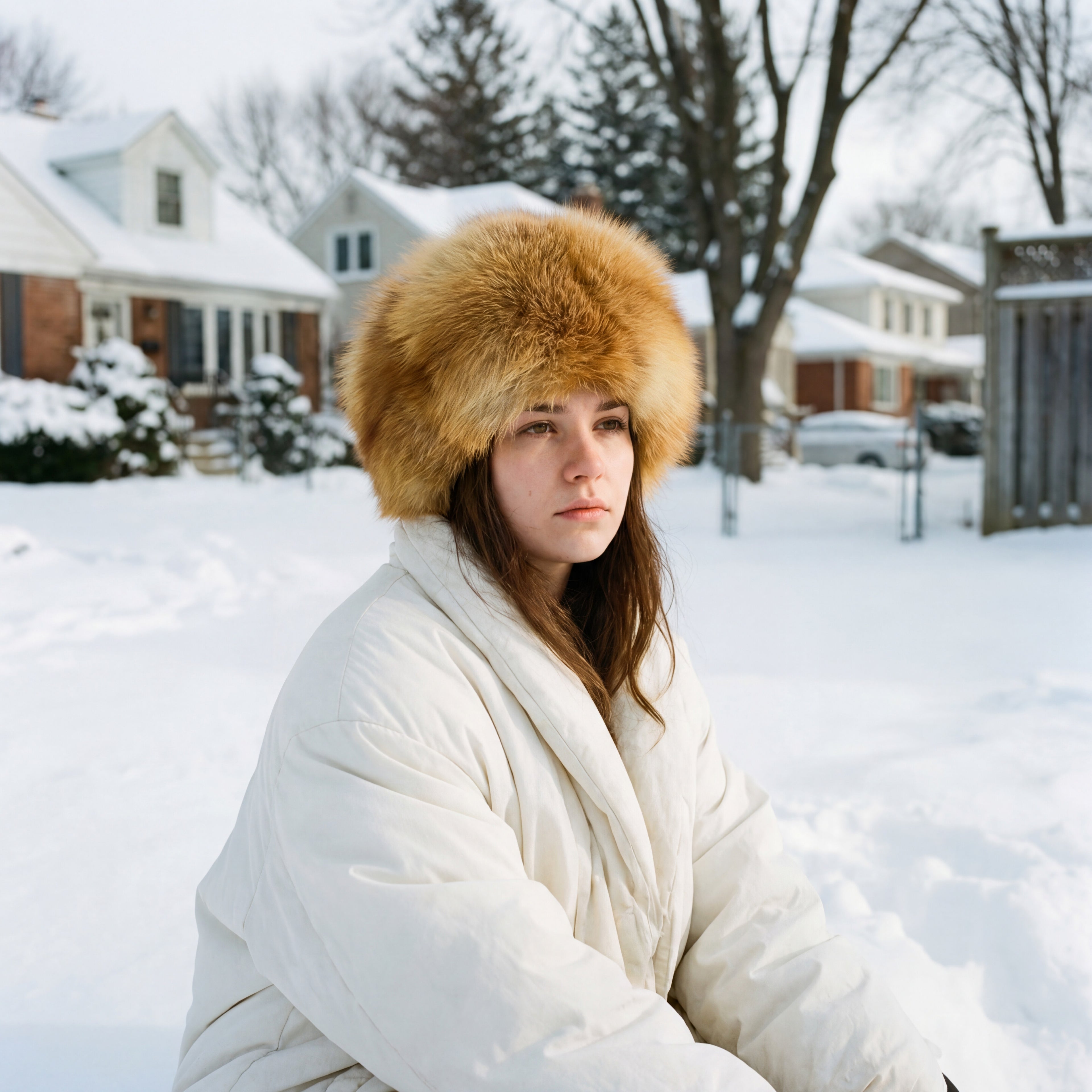Northern Classics Pillbox Style Red Fox Fur Hat