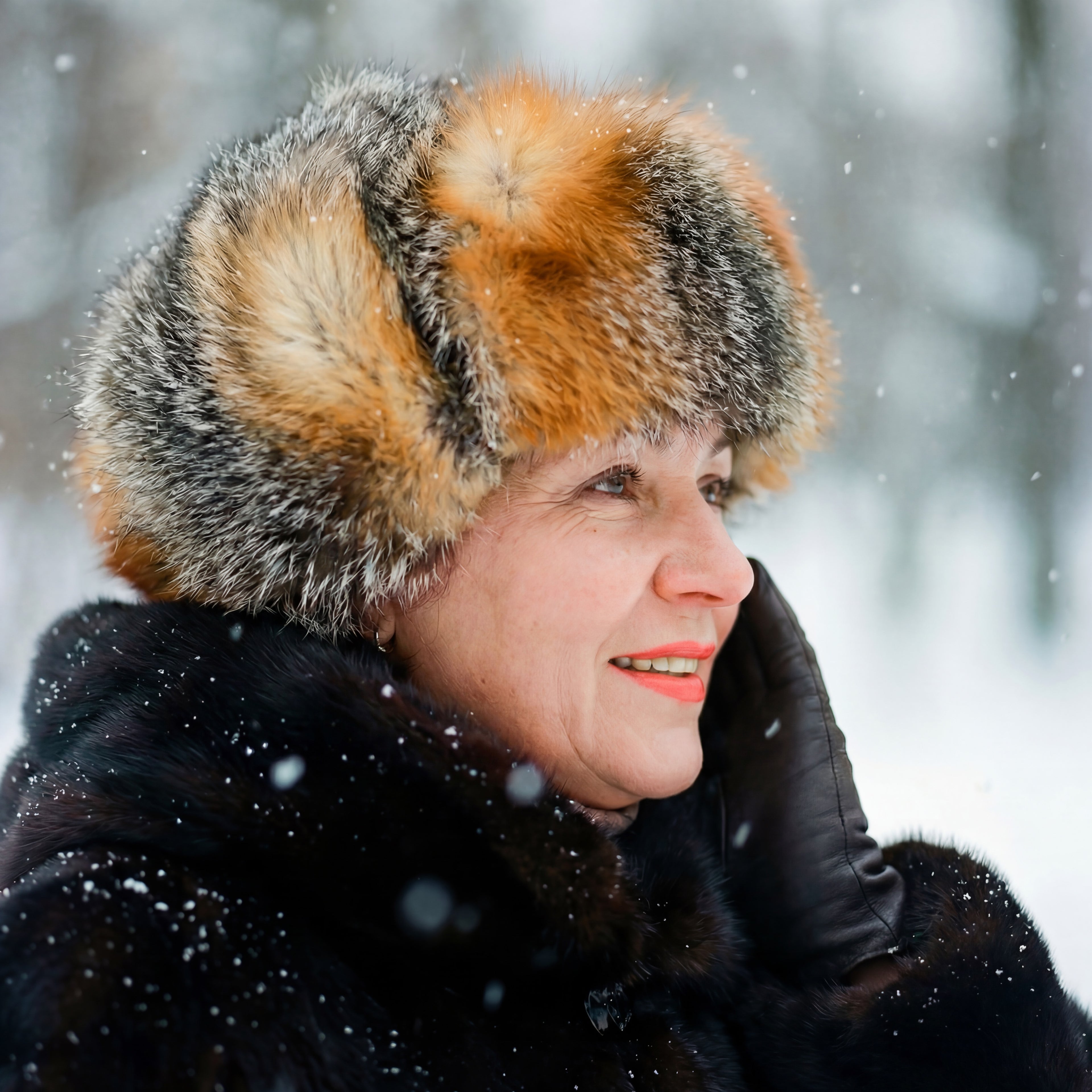 Northern Classics Trooper Style Grey Fox Fur Hat