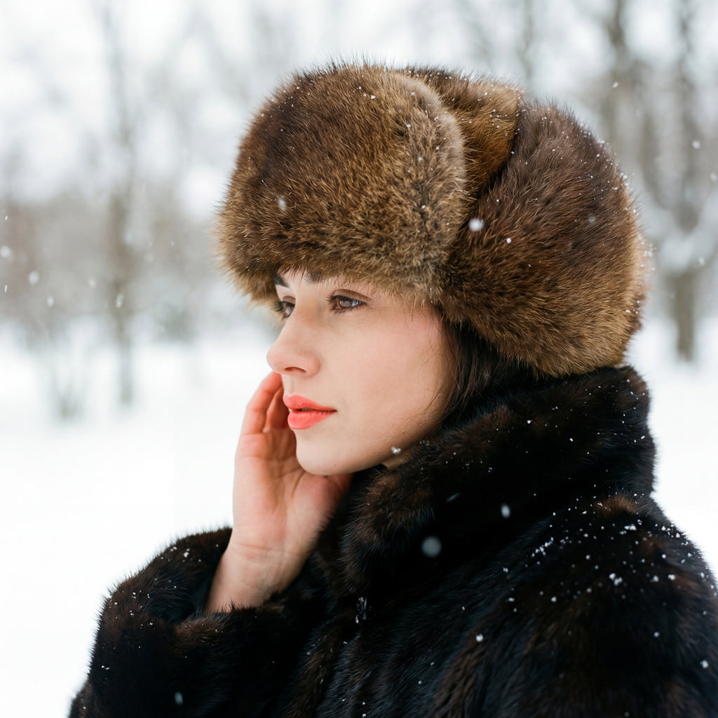 Northern Classics Trooper Style Muskrat Fur Hat