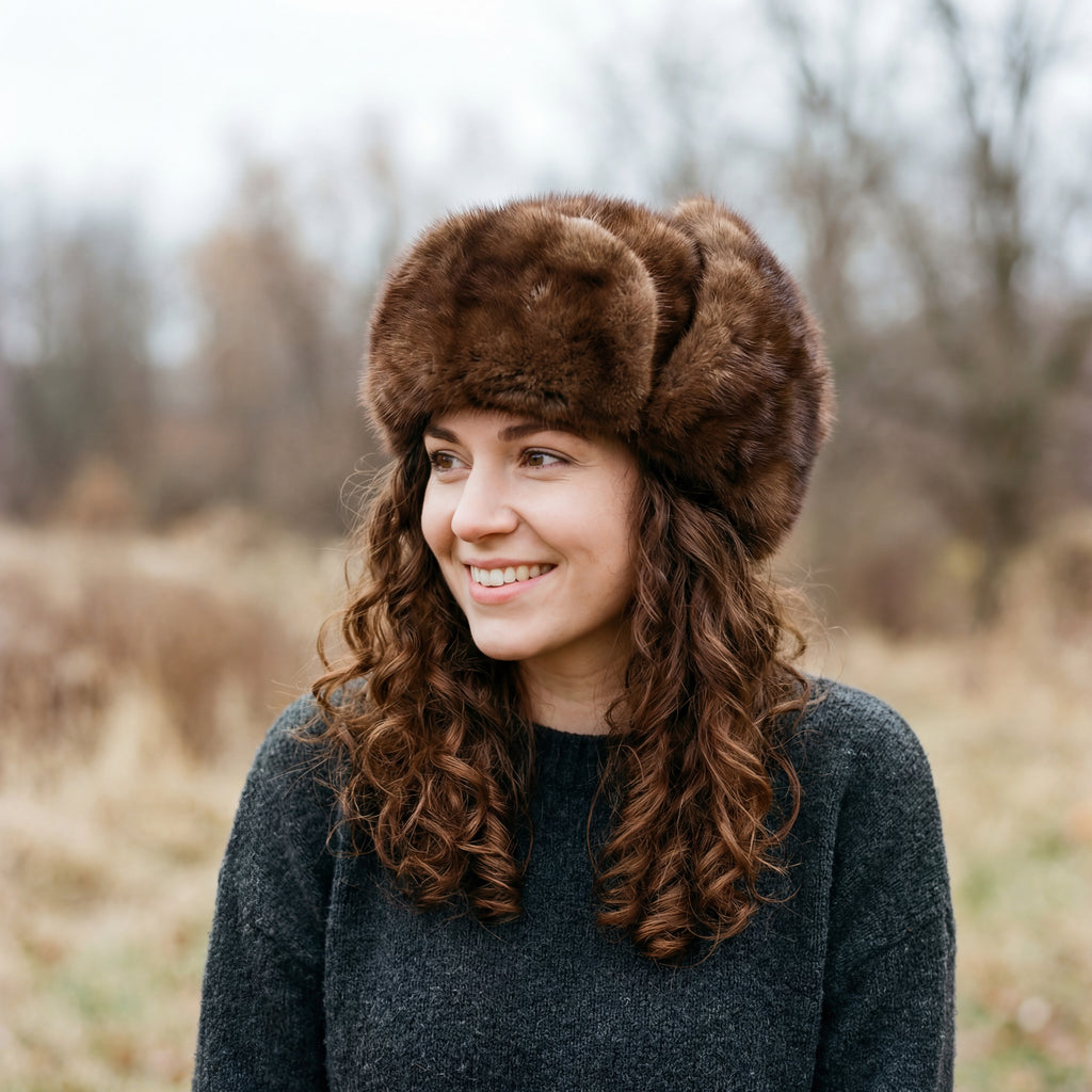 Northern Classics Trooper Style Wild Mink Fur Hat