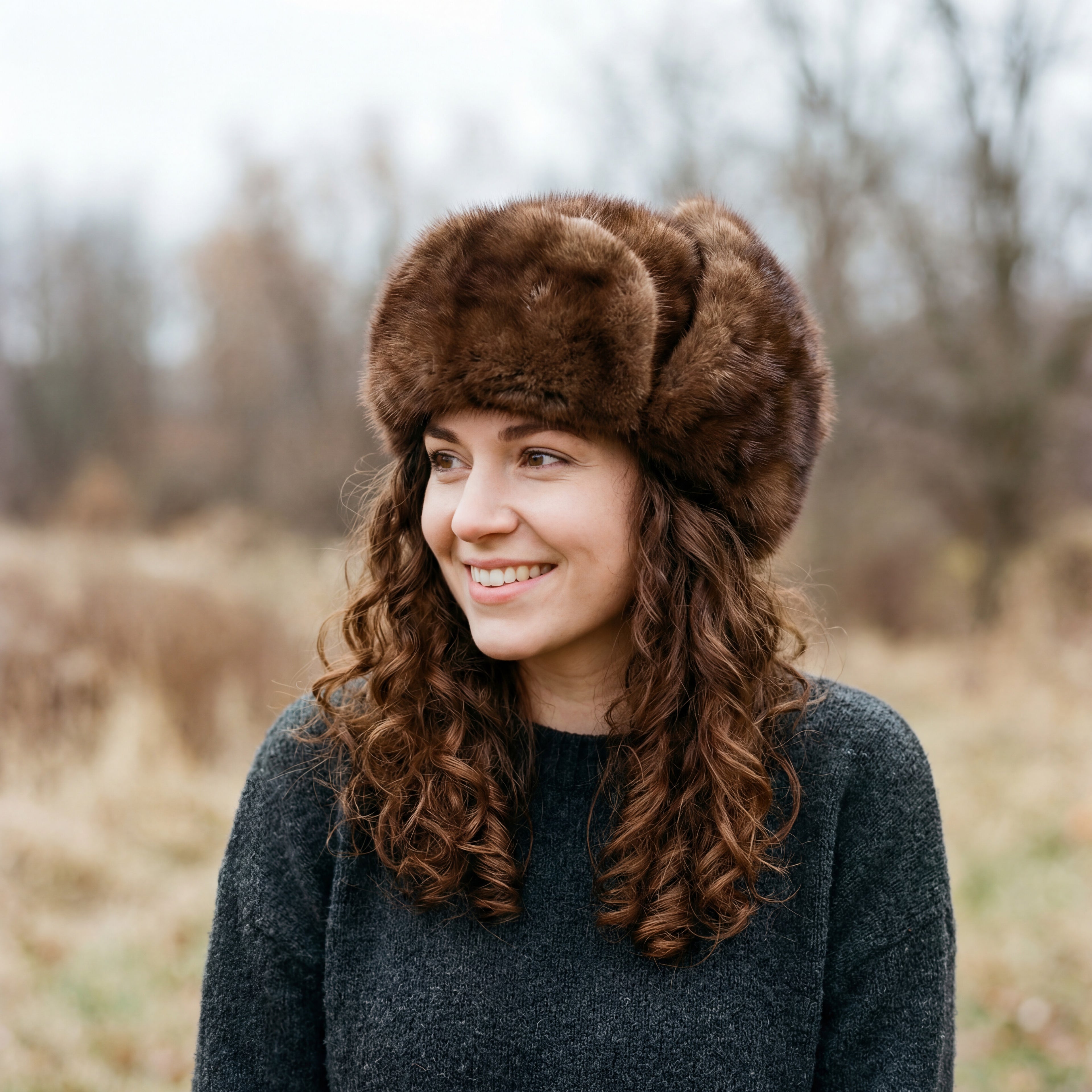 Northern Classics Trooper Style Wild Mink Fur Hat