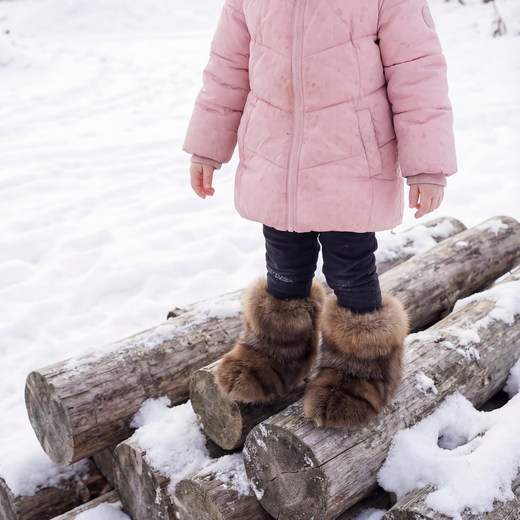 Northern Classics Wild Mink Fur Baby Booties
