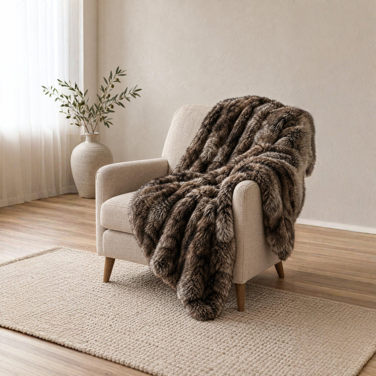 Northern Classics Raccoon Fur Throw
